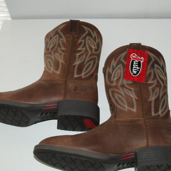 NWT Justin's Rendon Pecan Cowhide Cowboy Boots Size 10 - Picture 2 of 13